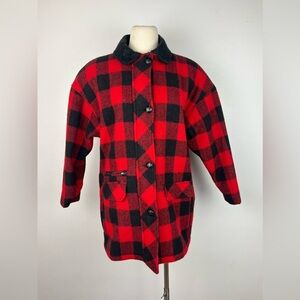 Vtg Stephanie Mathews 1970s Women’s XS Buffalo Plain Red Barn Coat Wool Farm
